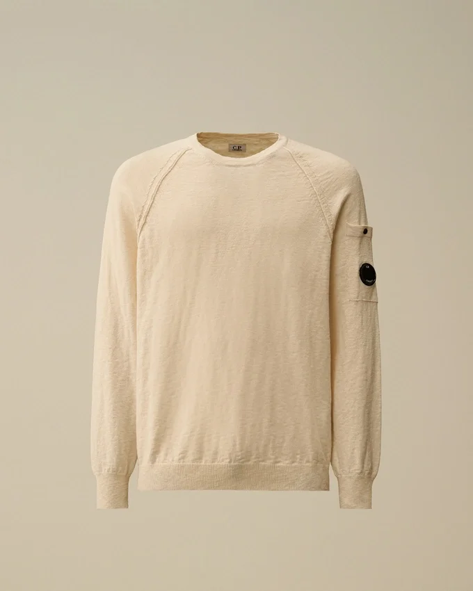 Raglan-tröja med rund hals i bomull/nylon