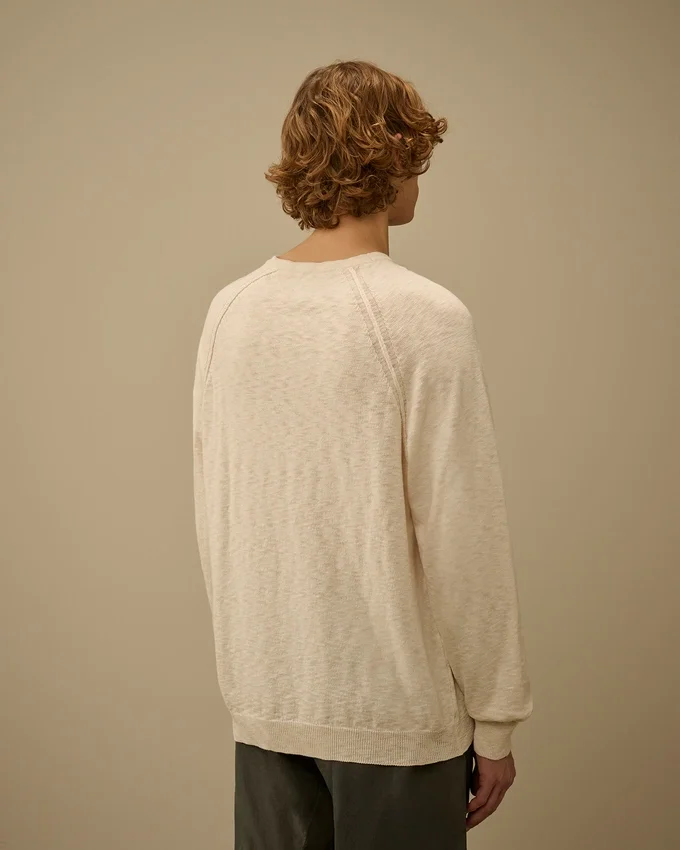 Raglan-tröja med rund hals i bomull/nylon