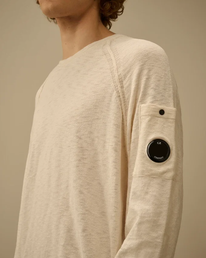 Raglan-tröja med rund hals i bomull/nylon