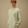 Sweatshirt i kammad jersey 10/2 med boxig mockneck