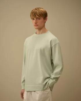 Sweatshirt i kammad jersey 10/2 med boxig mockneck
