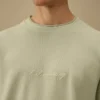 Sweatshirt i kammad jersey 10/2 med boxig mockneck