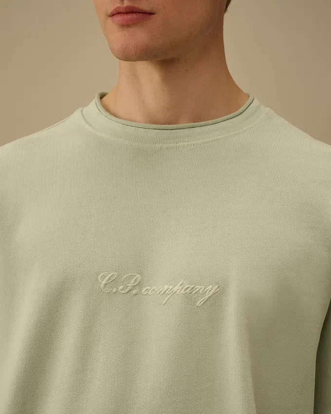 Sweatshirt i kammad jersey 10/2 med boxig mockneck