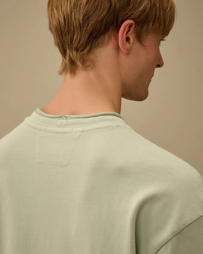 Sweatshirt i kammad jersey 10/2 med boxig mockneck