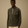 Tjock jersey-Sweatshirt med halv dragkedja