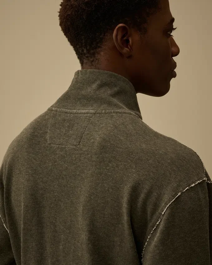 Tjock jersey-Sweatshirt med halv dragkedja