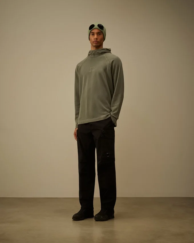 Tjock piqué-Sweatshirt med huva