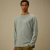 Tjock piqué-Sweatshirt med pigmentfärgning och hög krage
