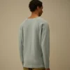 Tjock piqué-Sweatshirt med pigmentfärgning och hög krage