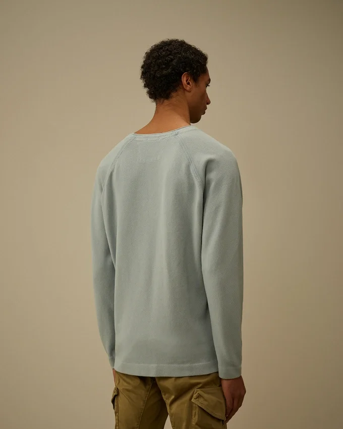 Tjock piqué-Sweatshirt med pigmentfärgning och hög krage