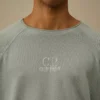 Tjock piqué-Sweatshirt med pigmentfärgning och hög krage
