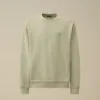 Tröja med rund hals, logotyp och resistfärgad diagonal bomullsfleece