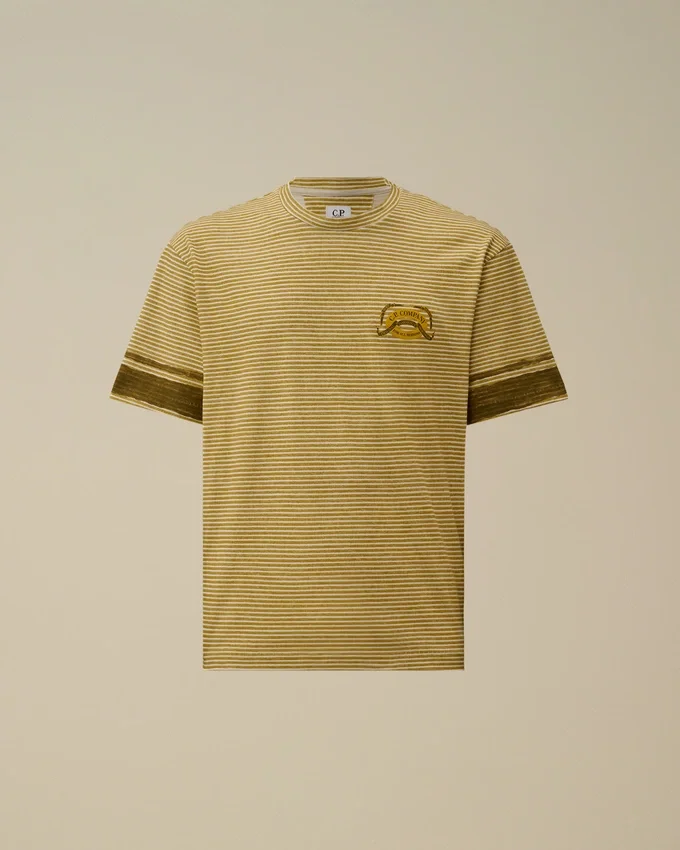 Tryckt jersey-skjorta med kort ärm och logotyp i 20/1