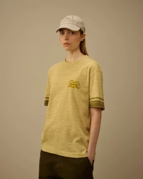Tryckt jersey-skjorta med kort ärm och logotyp i 20/1