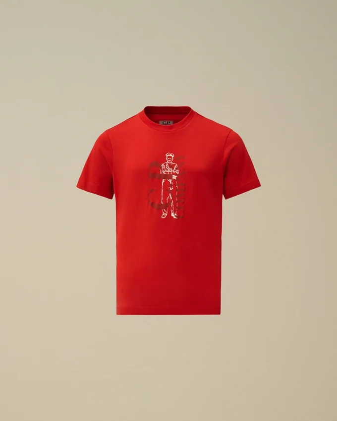 U16 bomullsjersey 30/1 kortärmad T-shirt med logotyp