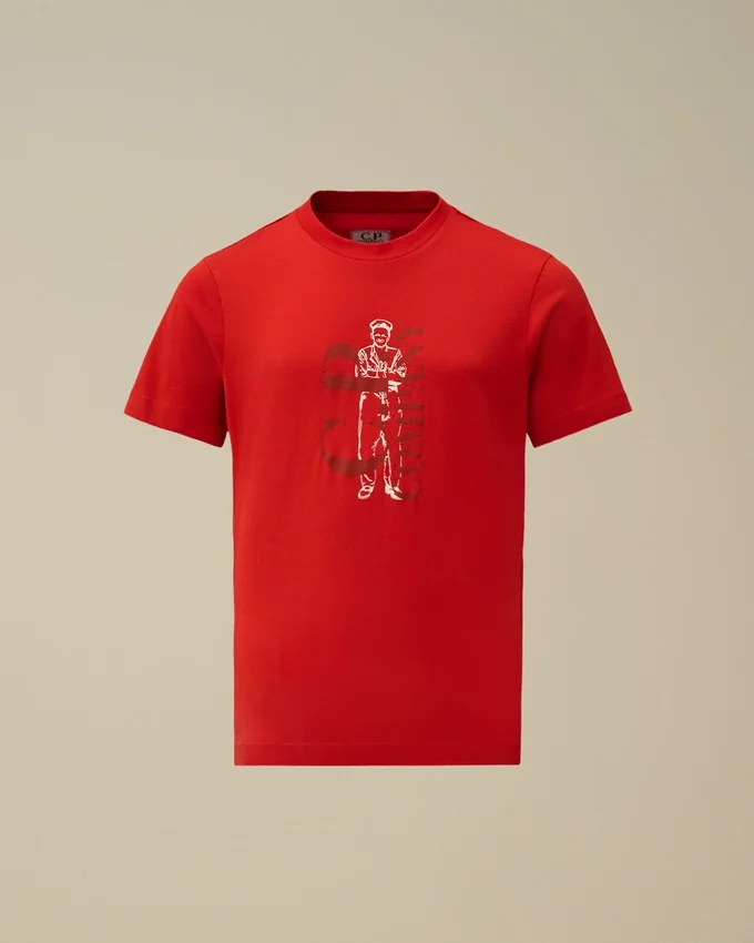 U16 bomullsjersey 30/1 kortärmad T-shirt med logotyp