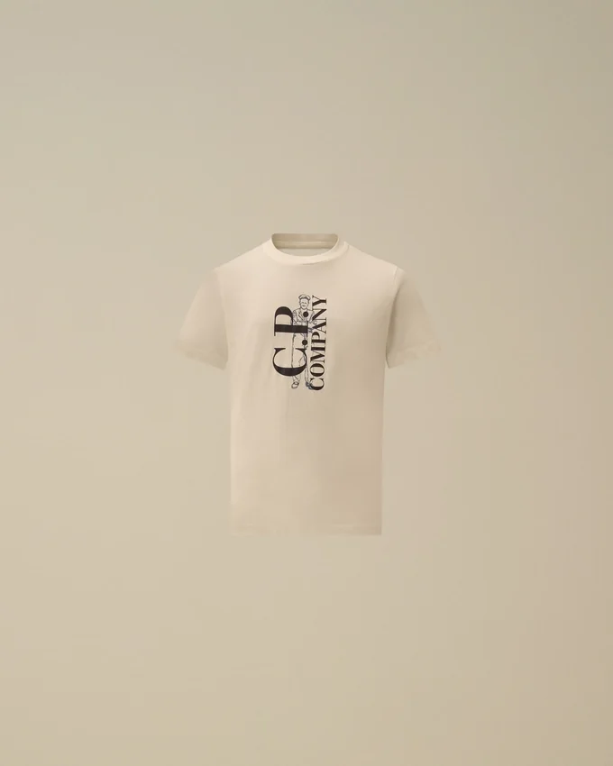 U16 bomullsjersey 30/1 kortärmad T-shirt med logotyp