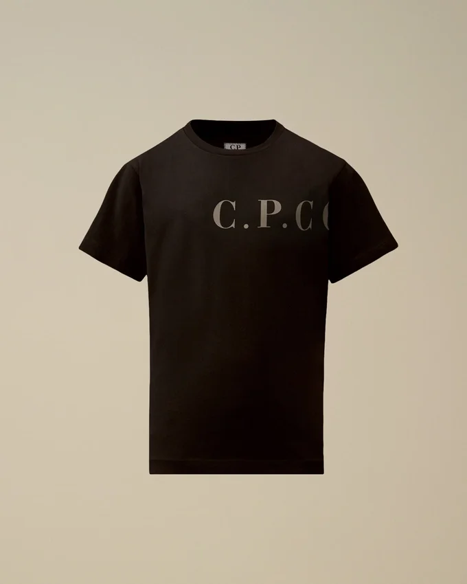 U16 bomullsjersey 30/1 kortärmad T-shirt med logotyp på bröstet och ryggen