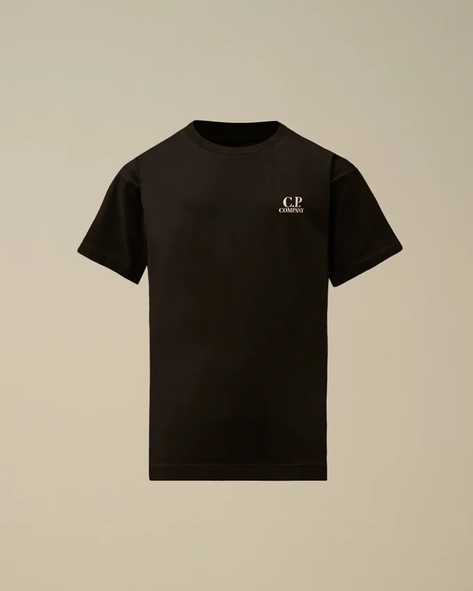 U16 bomullsjersey 30/1 kortärmad T-shirt med stor logotyp