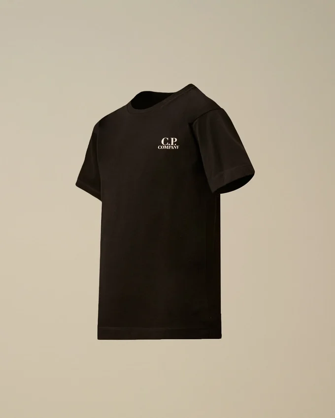 U16 bomullsjersey 30/1 kortärmad T-shirt med stor logotyp