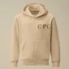 U16 Diagonal Fleece-Sweatshirt med huva och dragkedja