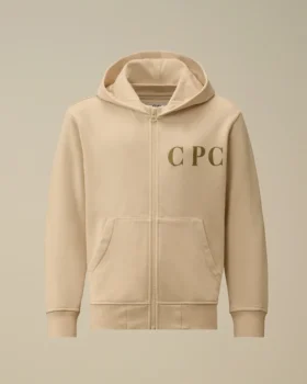 U16 Diagonal Fleece-Sweatshirt med huva och dragkedja