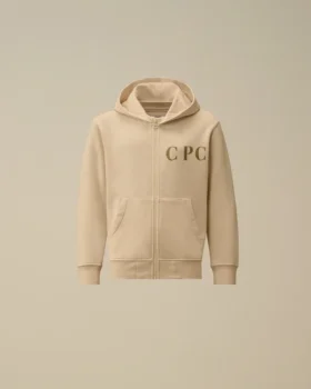 U16 Diagonal Fleece-Sweatshirt med huva och dragkedja