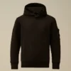 U16 Diagonal Fleece-Sweatshirt med huva och linsmotiv