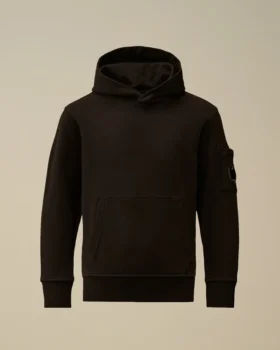 U16 Diagonal Fleece-Sweatshirt med huva och linsmotiv