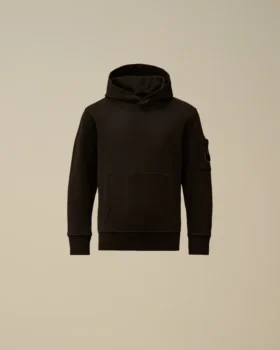 U16 Diagonal Fleece-Sweatshirt med huva och linsmotiv