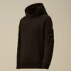 U16 Diagonal Fleece-Sweatshirt med huva och linsmotiv