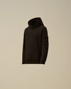 U16 Diagonal Fleece-Sweatshirt med huva och linsmotiv