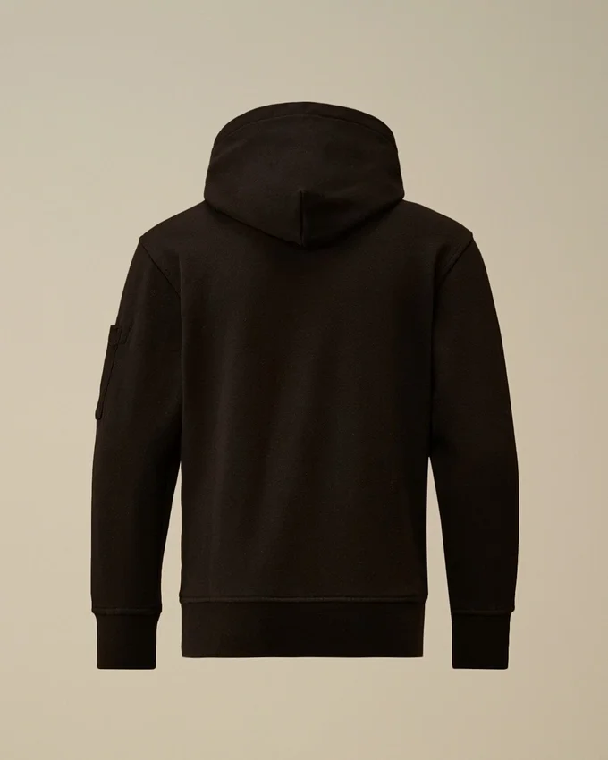 U16 Diagonal Fleece-Sweatshirt med huva och linsmotiv