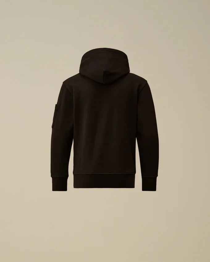 U16 Diagonal Fleece-Sweatshirt med huva och linsmotiv