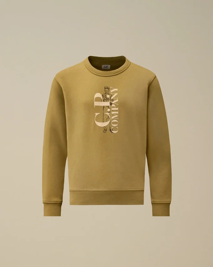 U16 Diagonal Fleece-Sweatshirt med rund hals