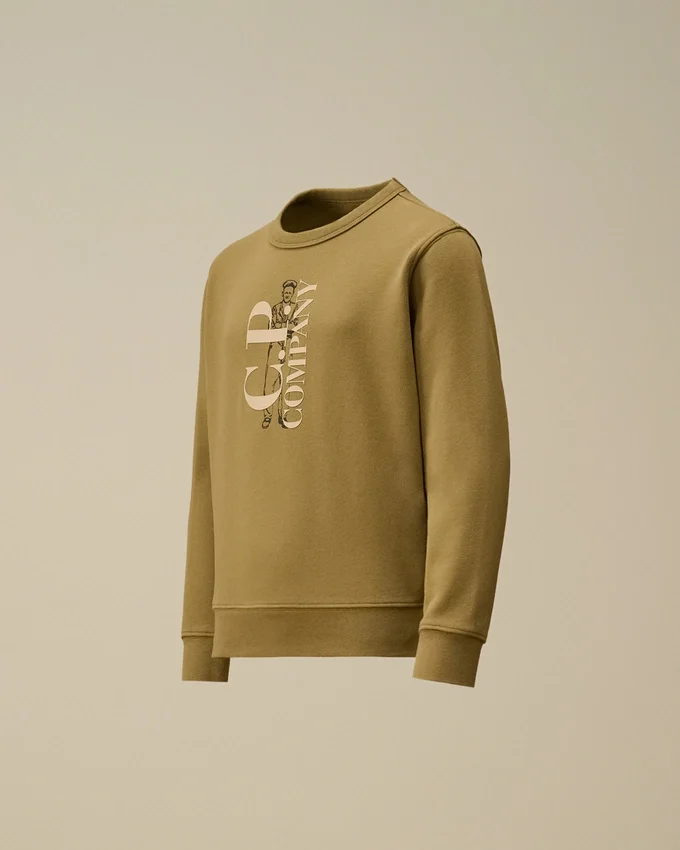 U16 Diagonal Fleece-Sweatshirt med rund hals