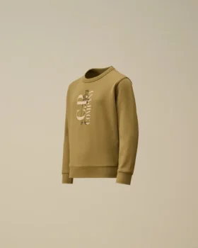 U16 Diagonal Fleece-Sweatshirt med rund hals