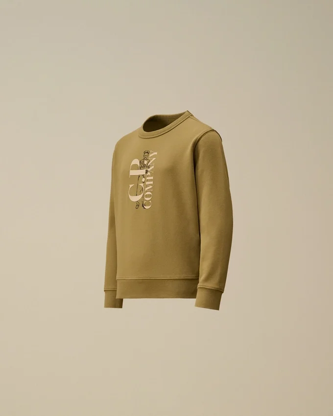 U16 Diagonal Fleece-Sweatshirt med rund hals