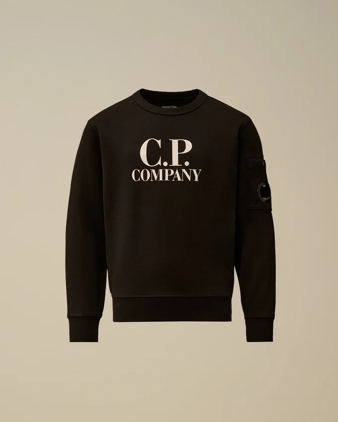 U16 Diagonal Fleece-Sweatshirt med rund hals och logotyp