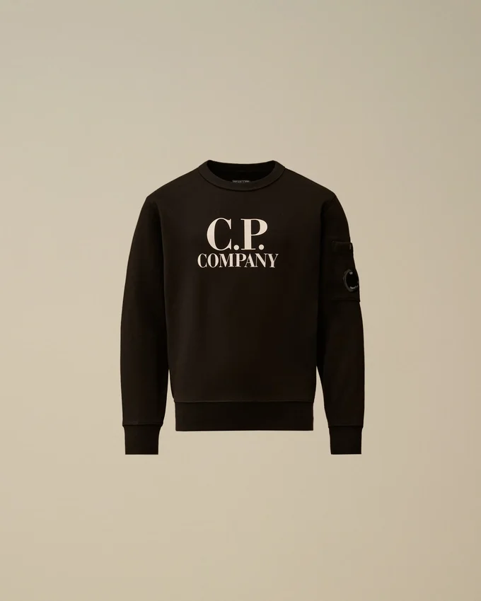 U16 Diagonal Fleece-Sweatshirt med rund hals och logotyp