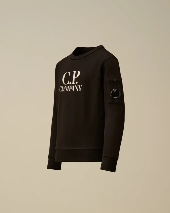 U16 Diagonal Fleece-Sweatshirt med rund hals och logotyp