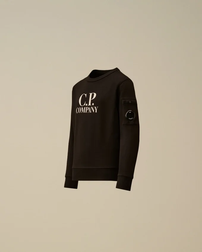 U16 Diagonal Fleece-Sweatshirt med rund hals och logotyp