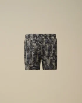 U16 Flatt Nylon-badshorts med tryck