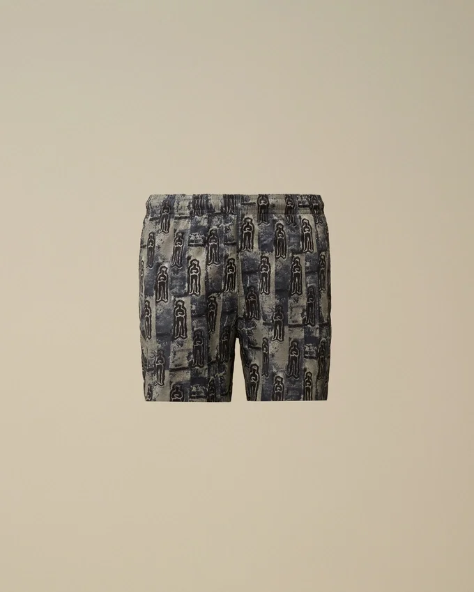 U16 Flatt Nylon-badshorts med tryck