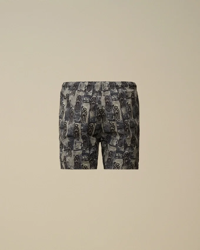 U16 Flatt Nylon-badshorts med tryck