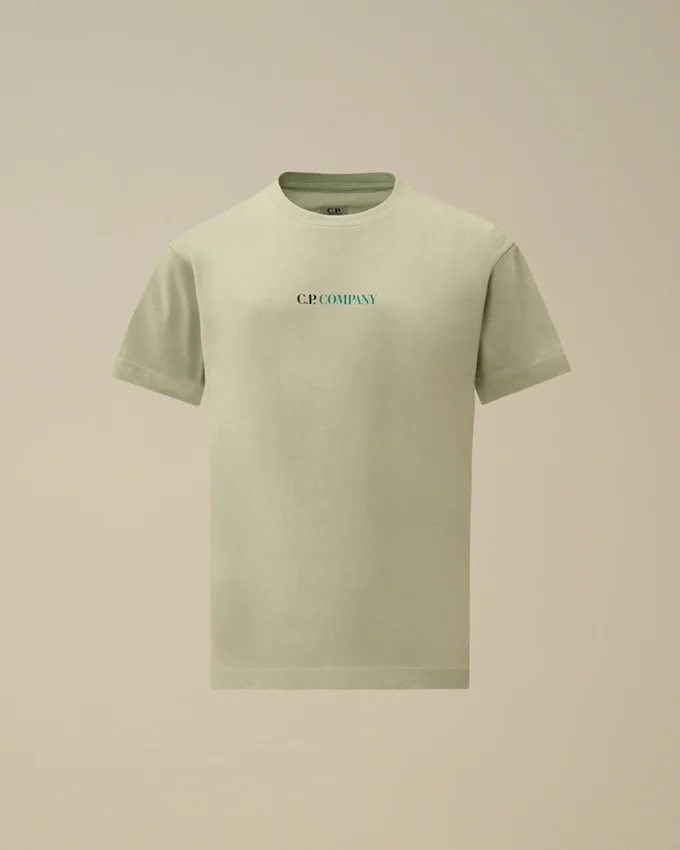 U16 kortärmad T-shirt i bomullsjersey 30/1 med stort logo-tryck