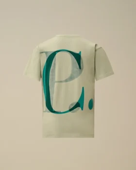 U16 kortärmad T-shirt i bomullsjersey 30/1 med stort logo-tryck