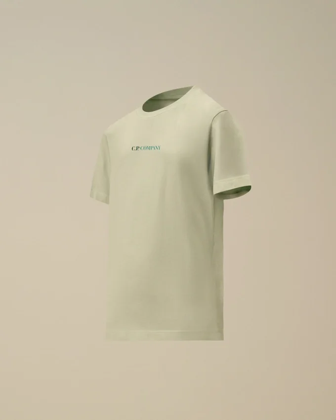 U16 kortärmad T-shirt i bomullsjersey 30/1 med stort logo-tryck