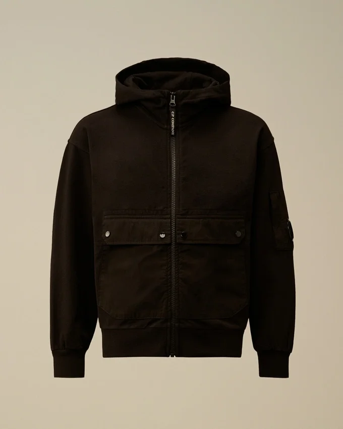 U16 Lätt fleece-Sweatshirt med huva och Lens-motiv