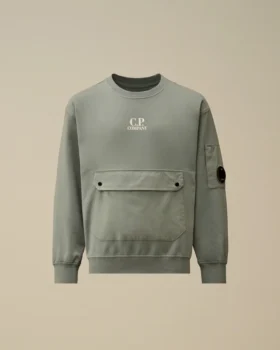 U16 Lätt fleece-Sweatshirt med rund hals och blandade detaljer
